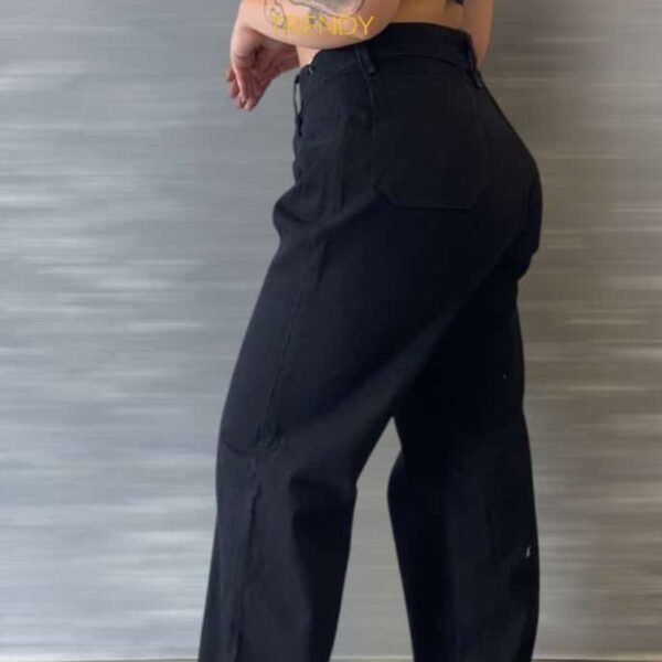 Jeans Rectos Negros para Mujer