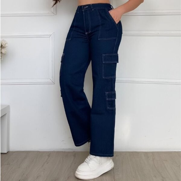 Pantalón Cargo Azul Oscuro